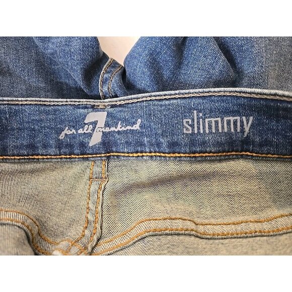 7 For All Mankind NWT Men's Slimmy Slim Straight Fit Jeans Size 36 Champlin t22 - Picture 5 of 9